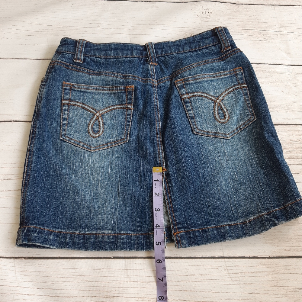 Sugar Doll Denim Mini Skirt Size 3 Jean Skirt Summer Festival Rodeo Cowgirl Core - Picture 6 of 6